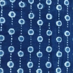 Indigo block print on cotton fabric - 1 meter