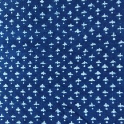 Indigo block print on cotton fabric - 1 meter