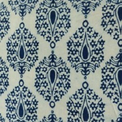 Indigo block print on cotton fabric - 1 meter