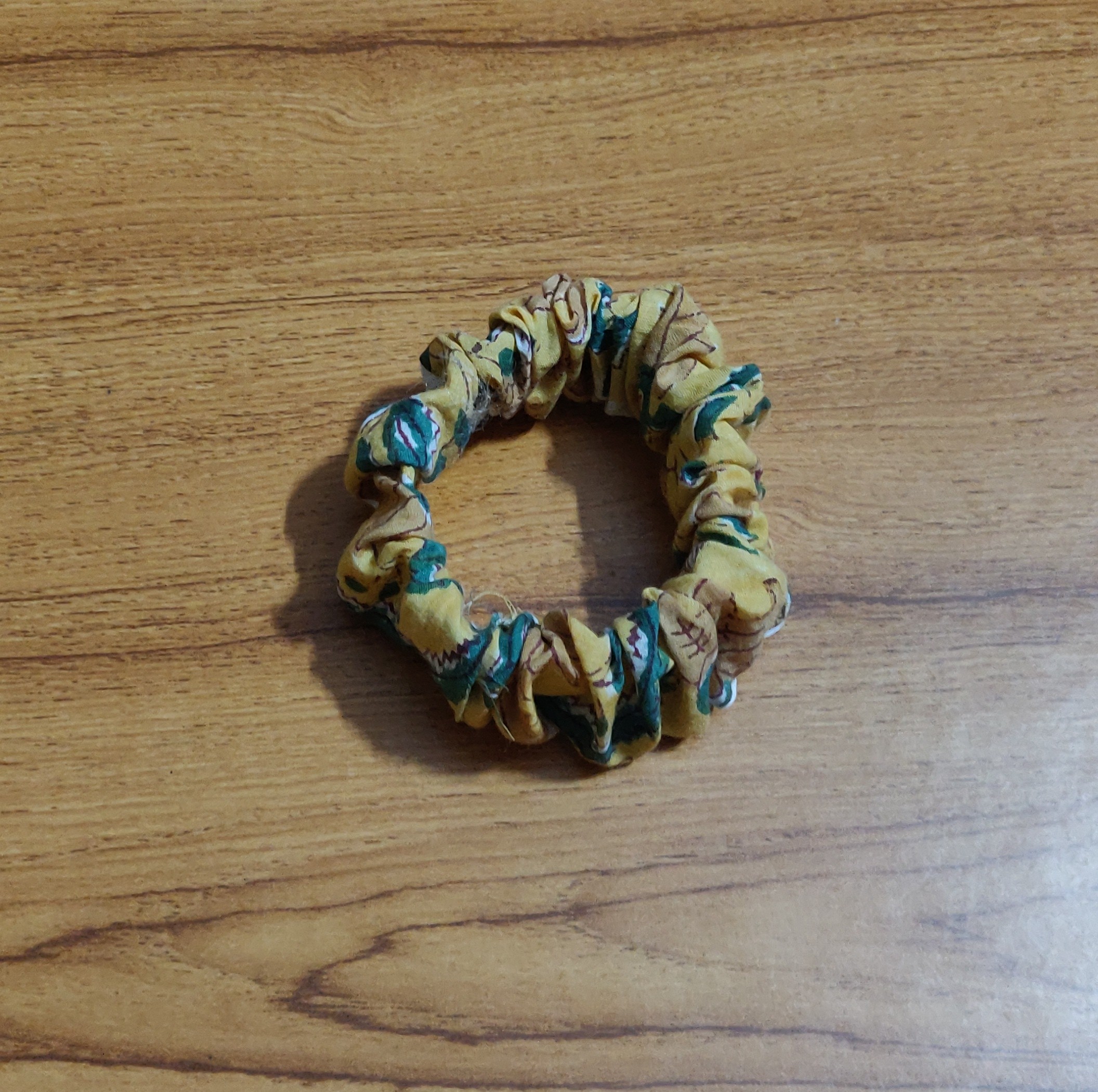 Broad scrunchies in block print cotton fabrics - set of 2