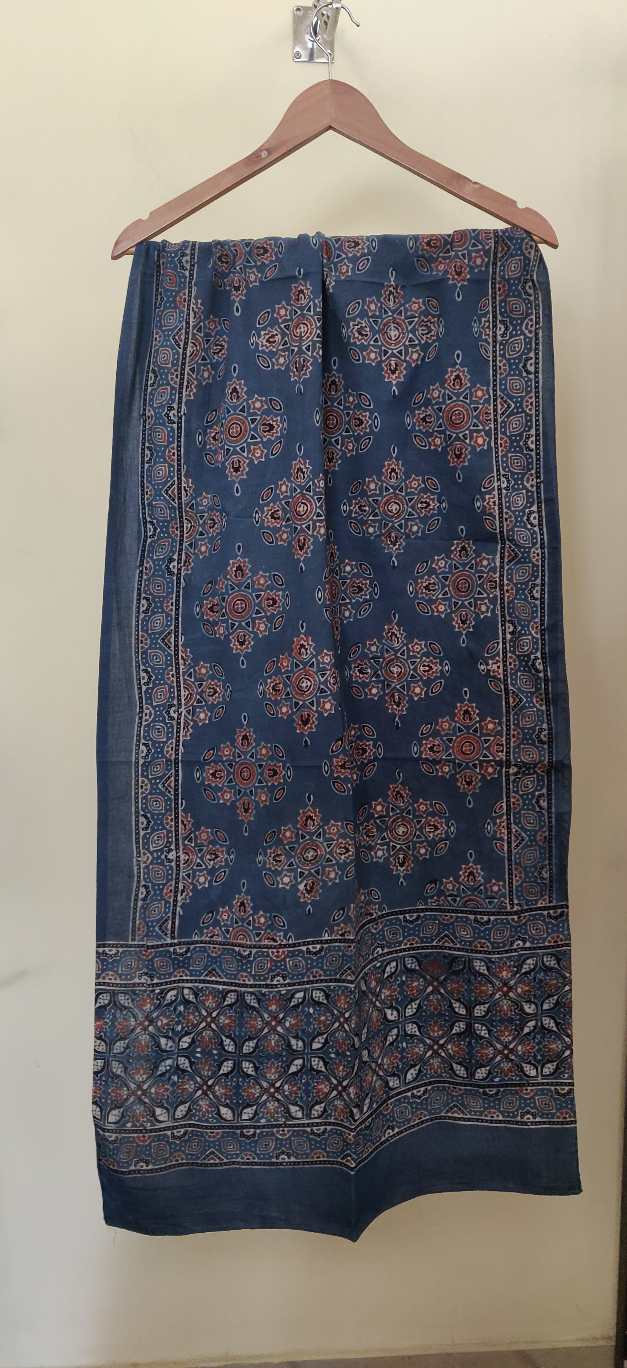 Ajrakh hand block print cotton stole