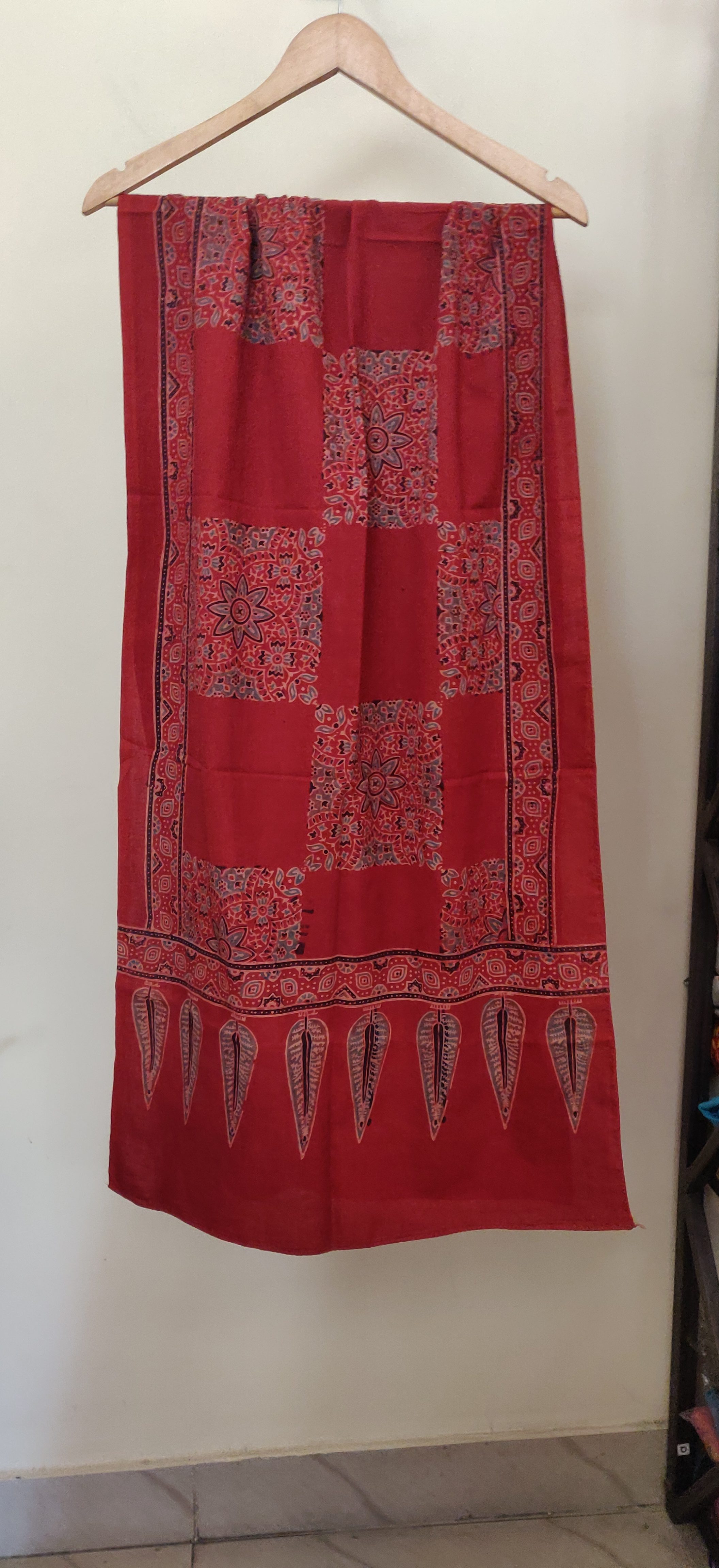 Ajrakh hand block print cotton stole