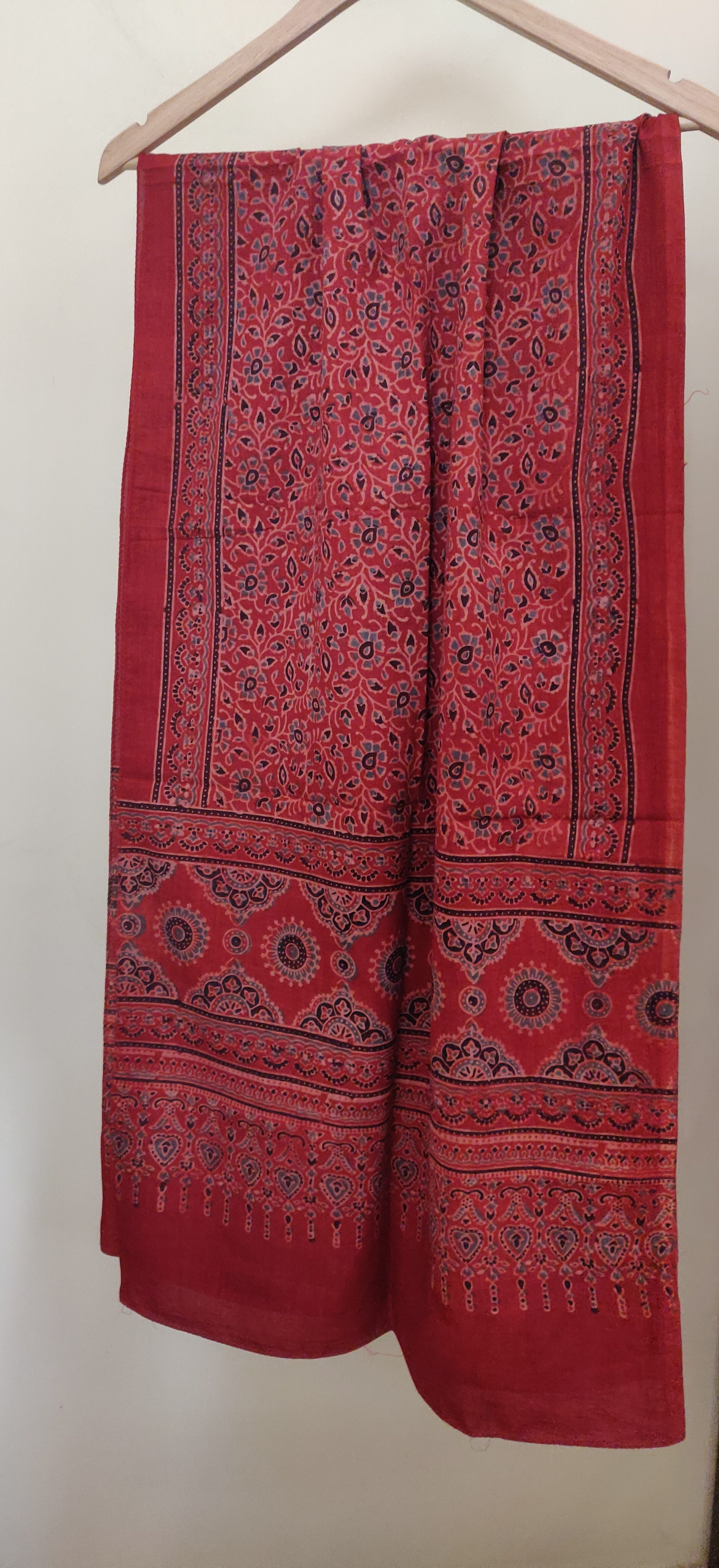 Ajrakh hand block print cotton stole