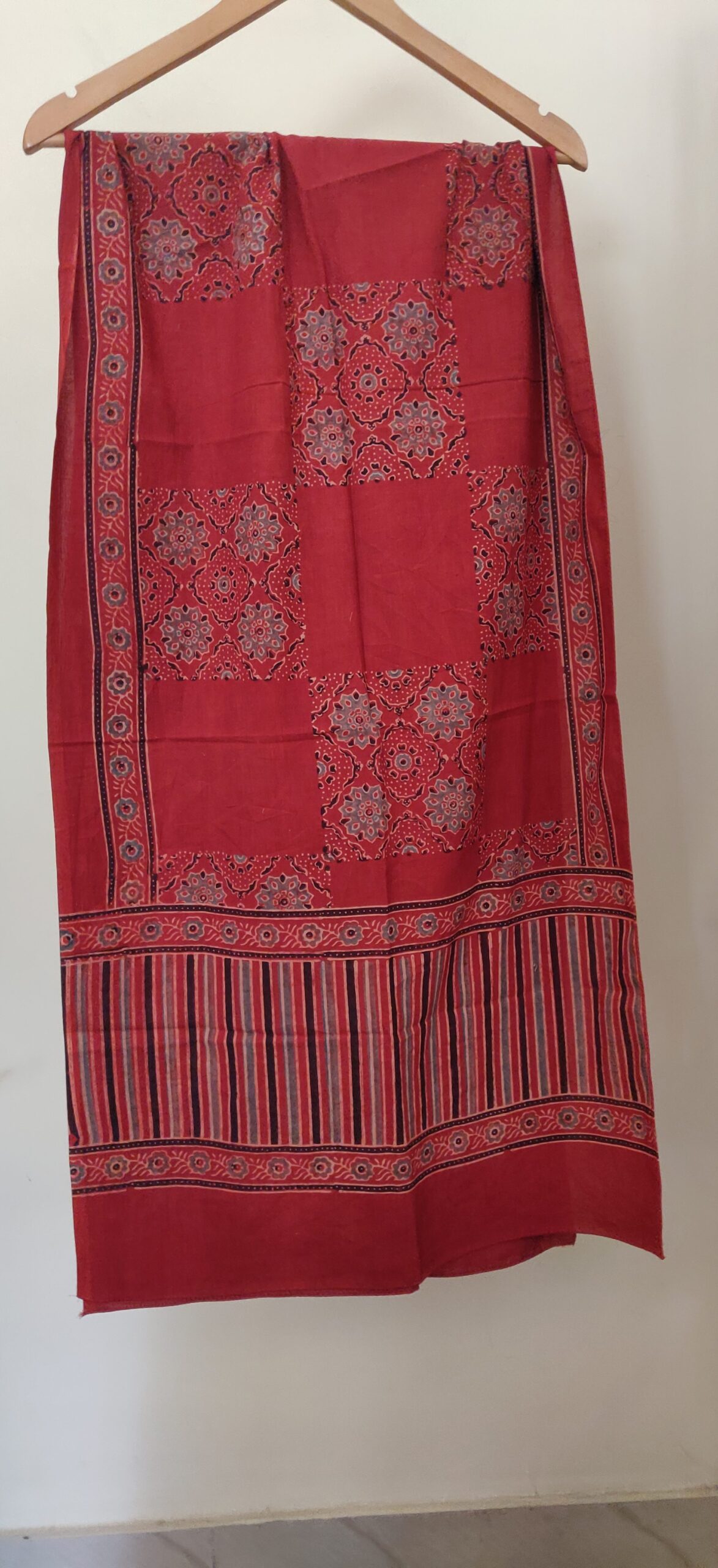 Ajrakh hand block print cotton stole