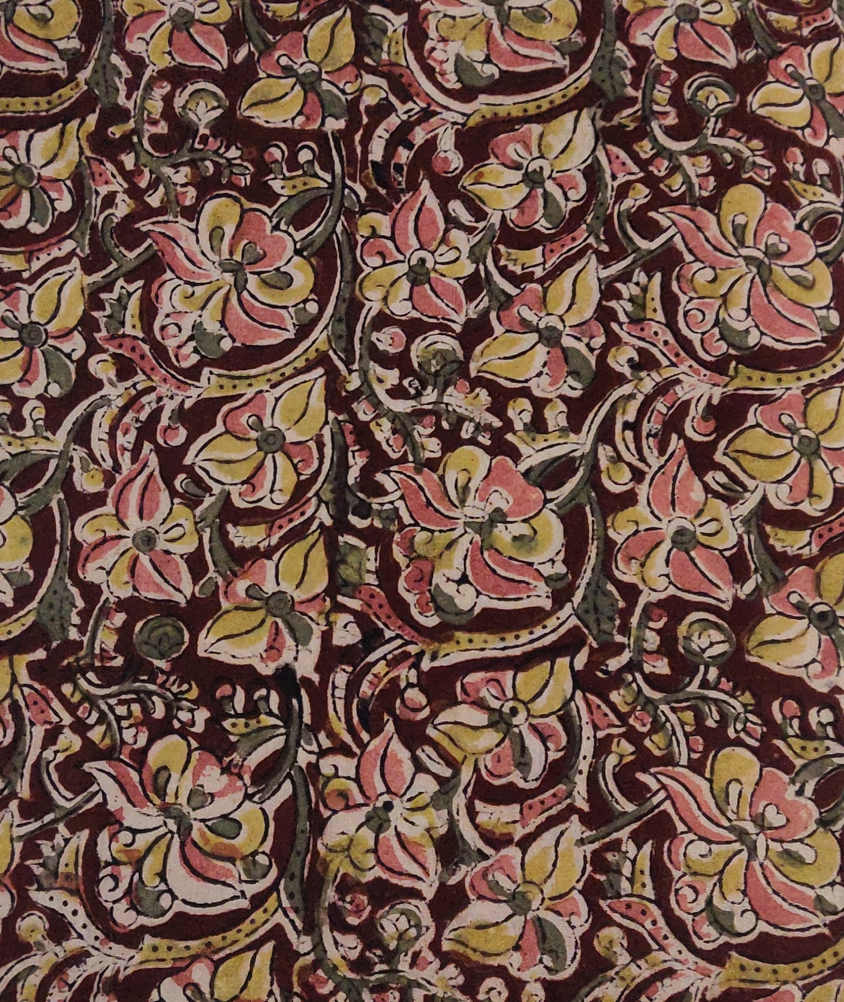 Hand Block print Kalamkari Cotton fabric - 1 meter