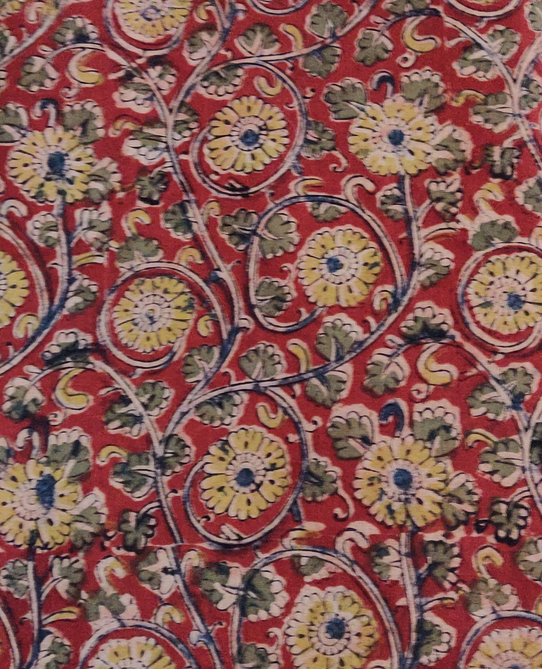 Hand Block print Kalamkari Cotton fabric - 1 meter