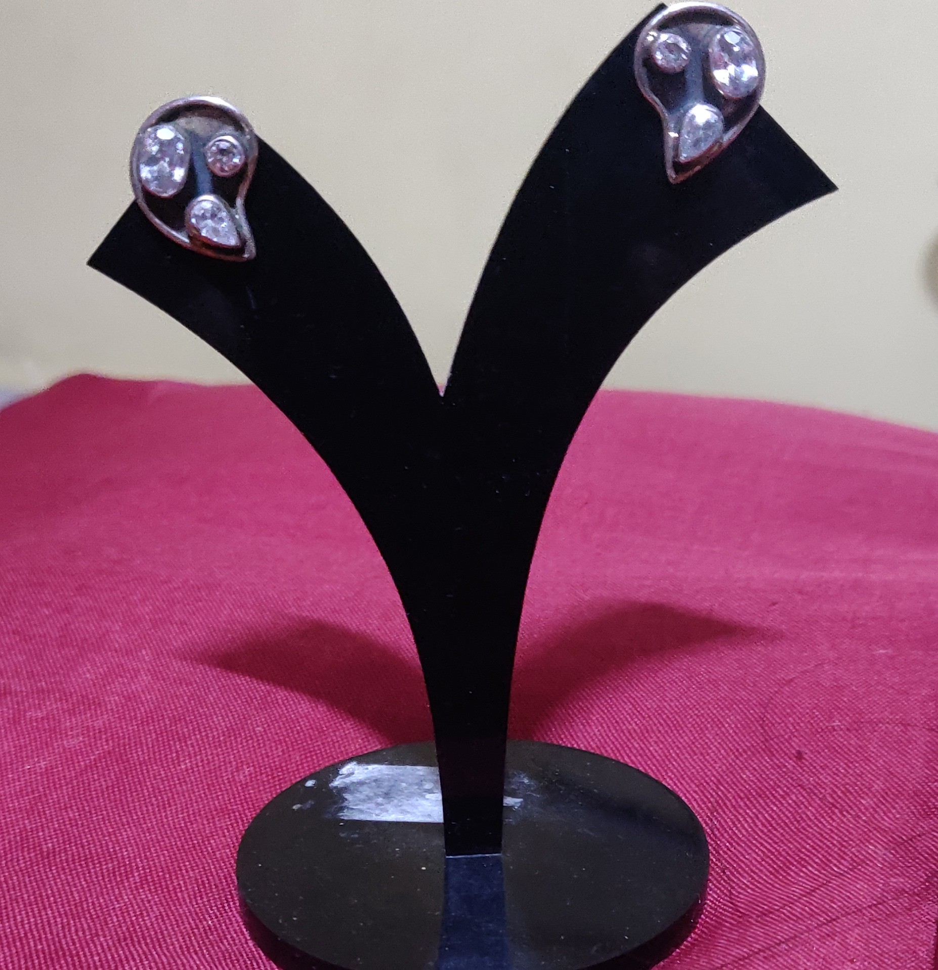 Pure Silver white stones Studs