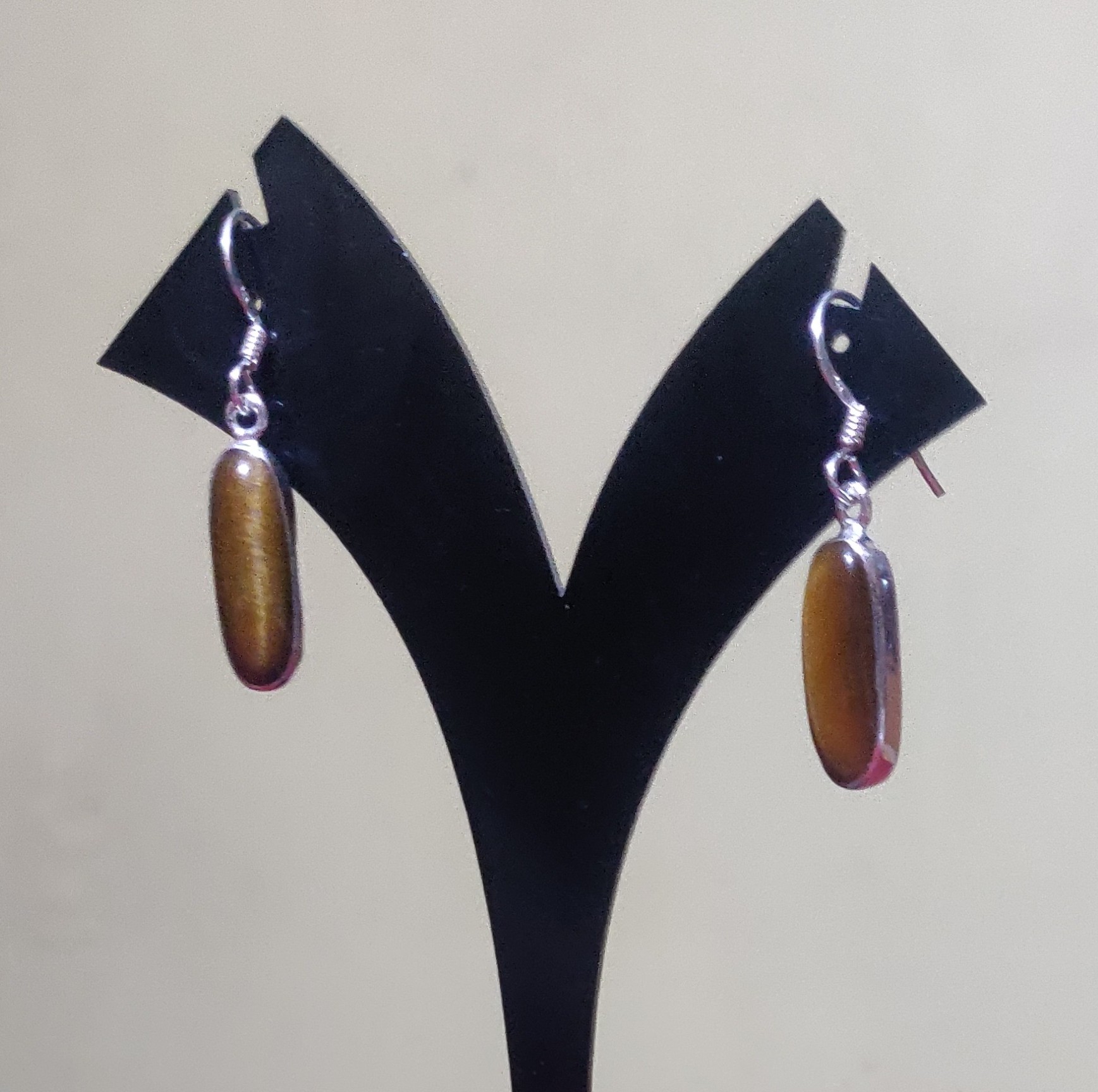 Silver Tiger eye earrings