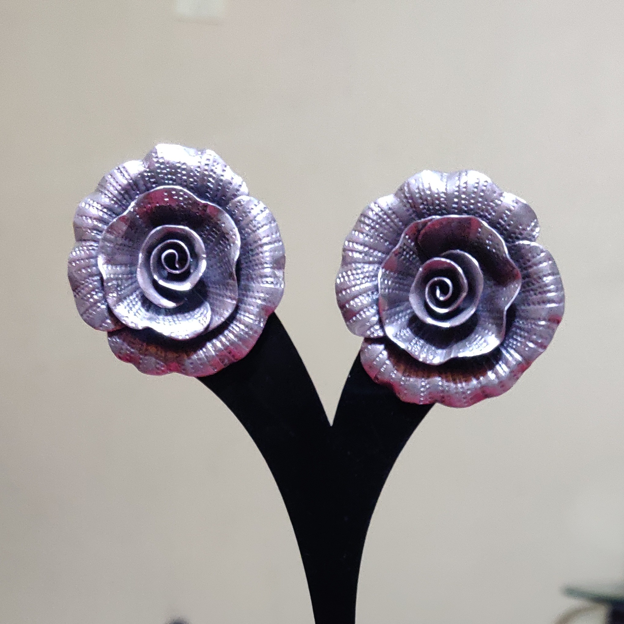 925 Pure silver Rose flower studs
