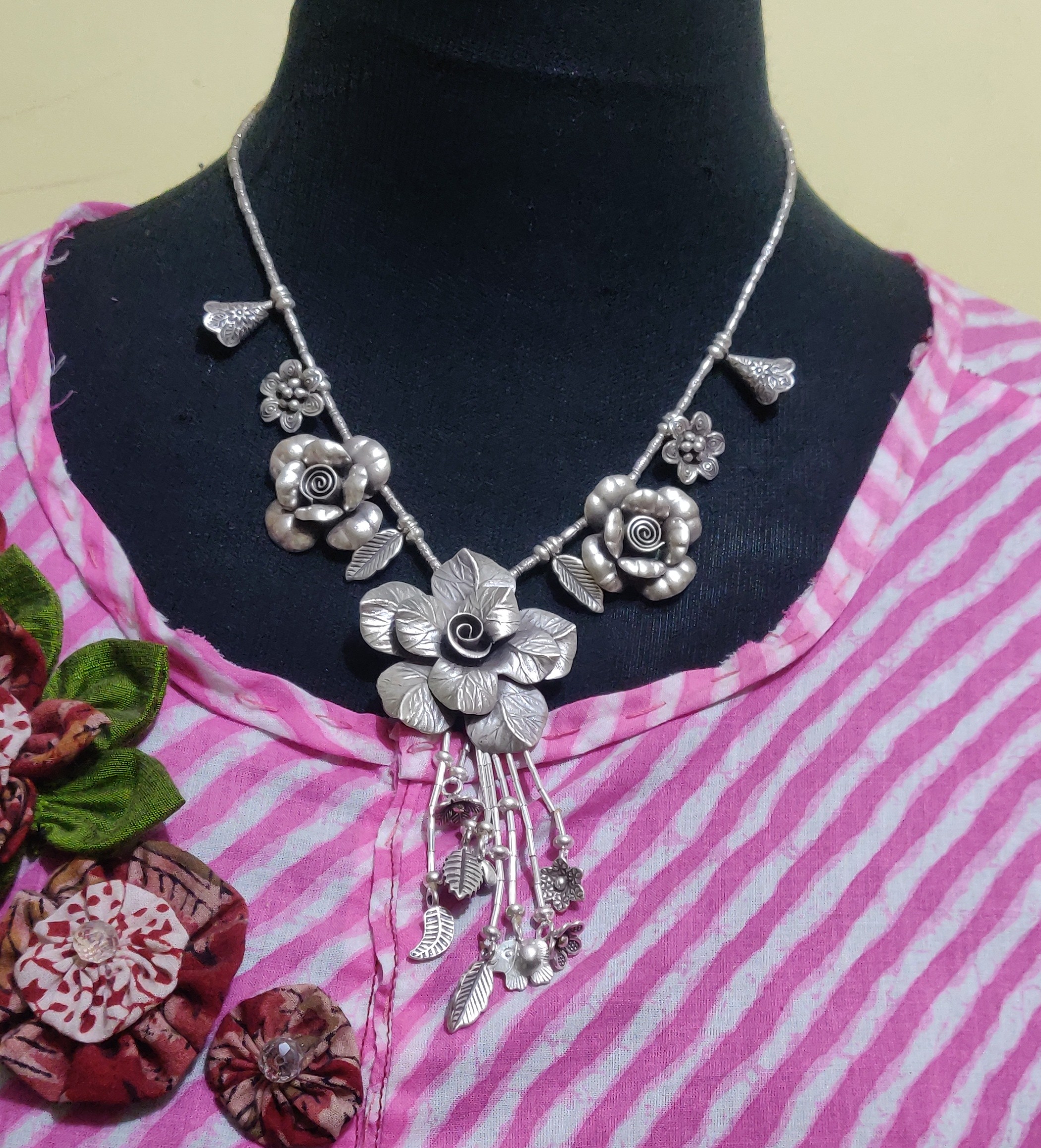 92.5 Pure silver antique necklace