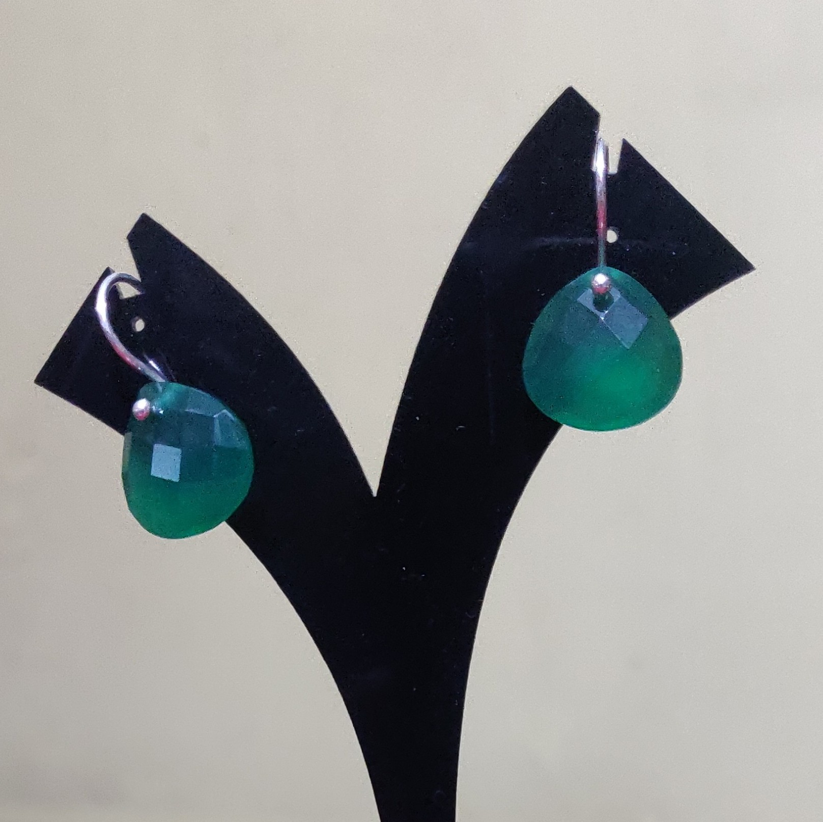 925 Silver Green Onyx earrings