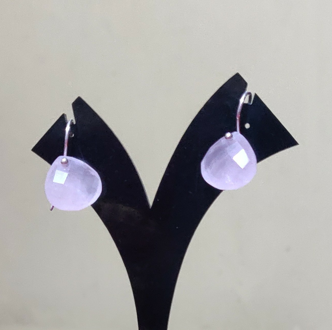 925 Silver Pink Quartz earrings