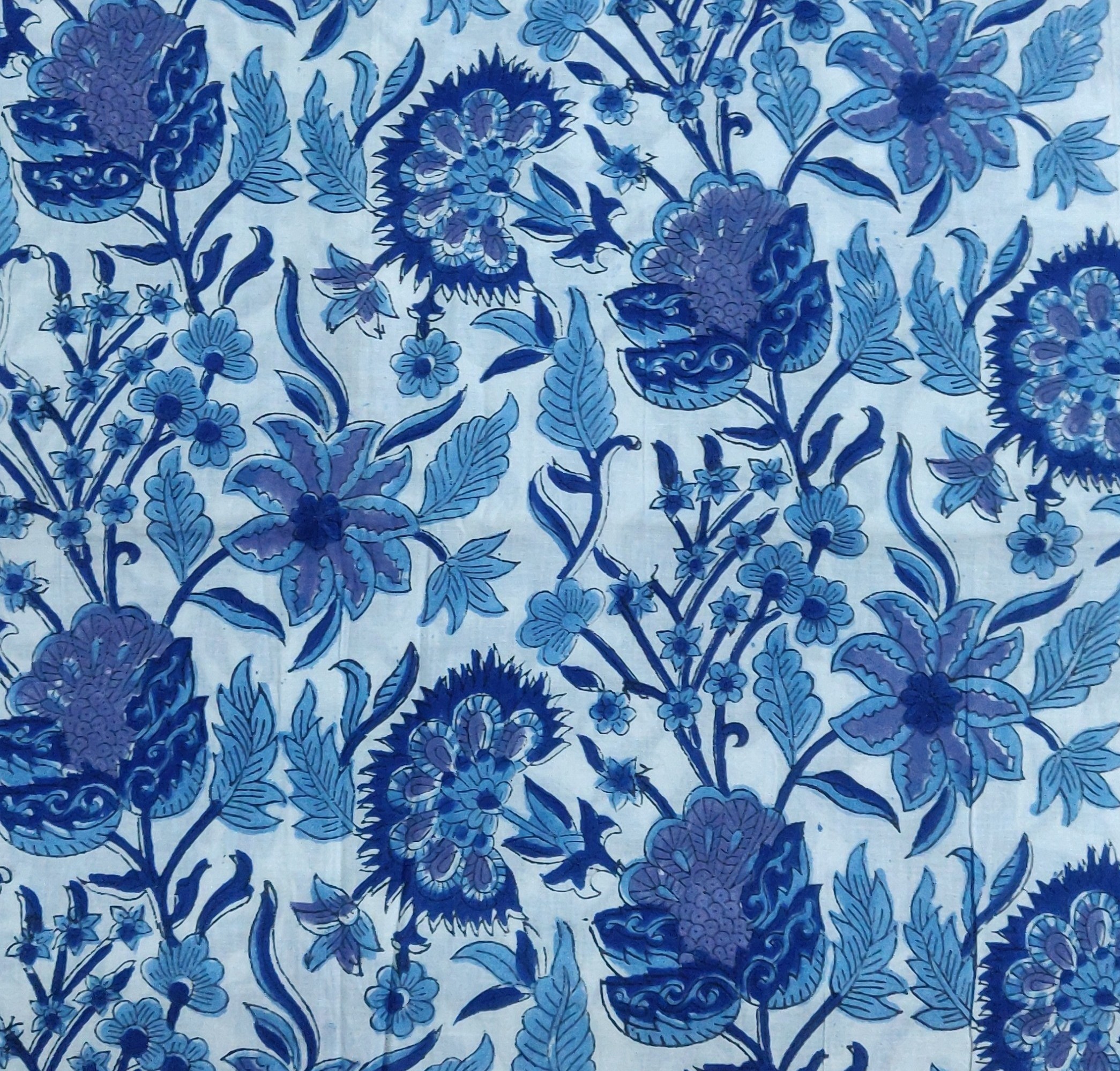 Block print cotton fabric