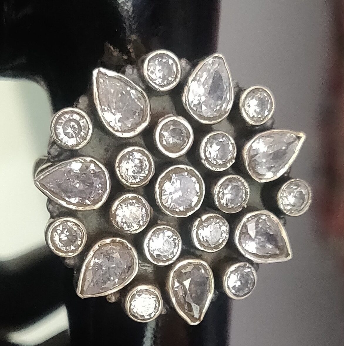 925 Pure silver white stones finger ring