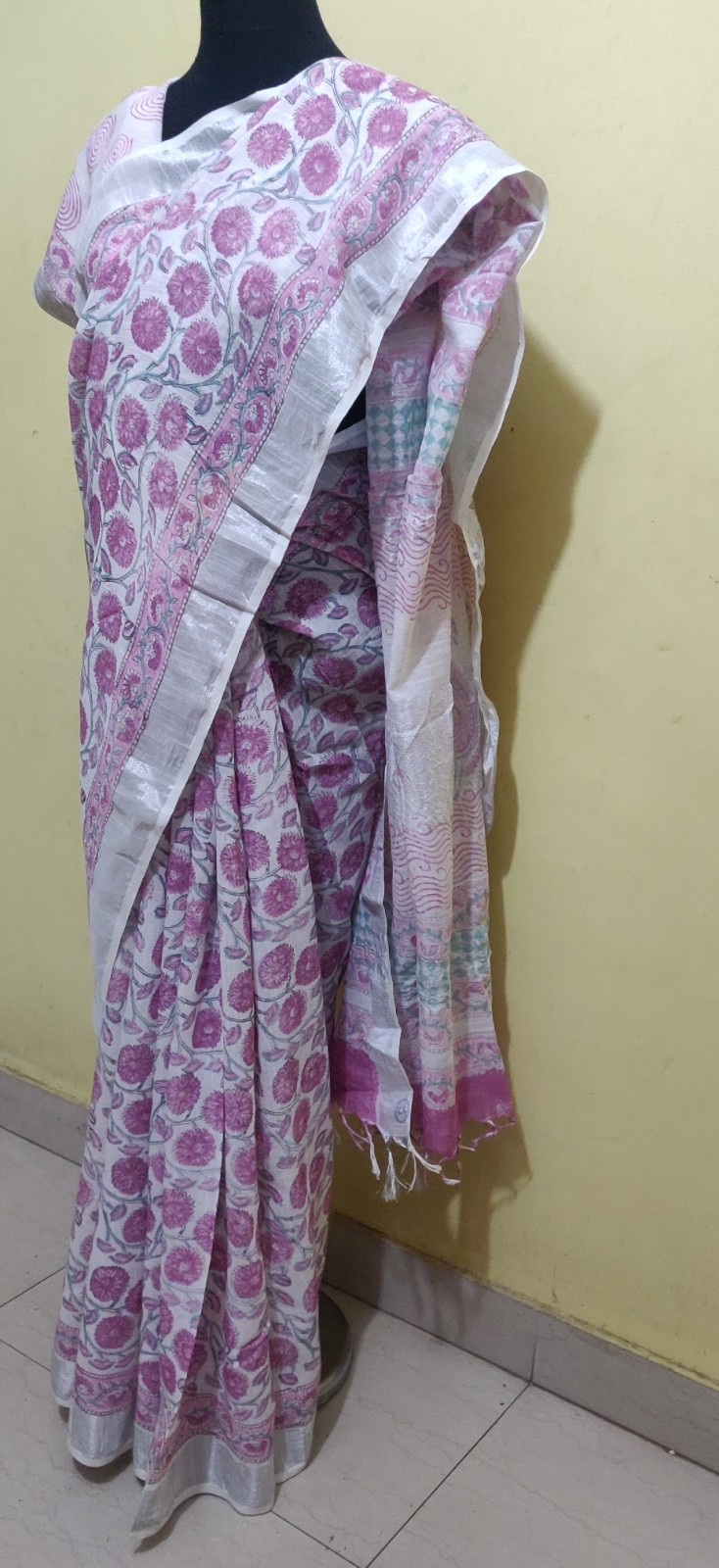 Linen Cotton saree with blouse