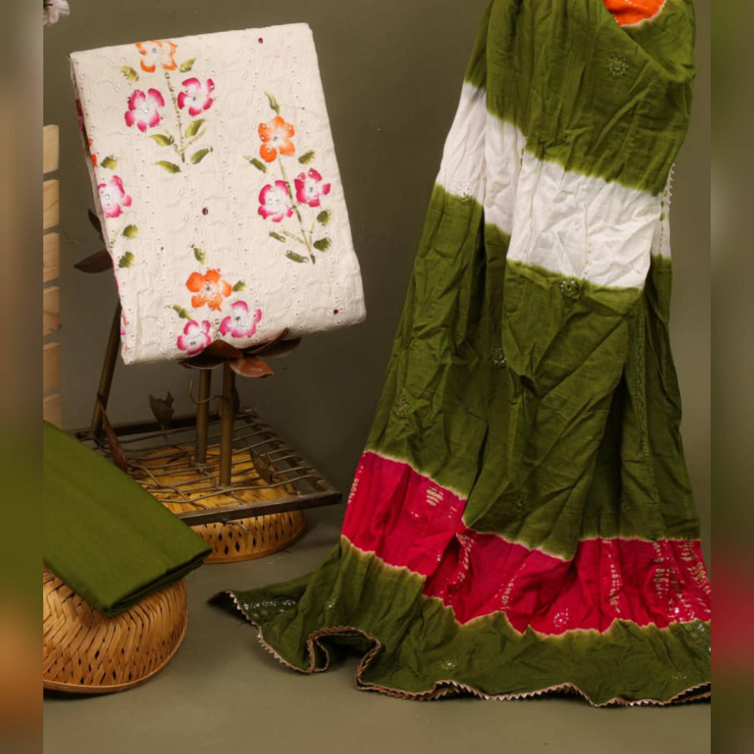 Designer Cotton block print dress material