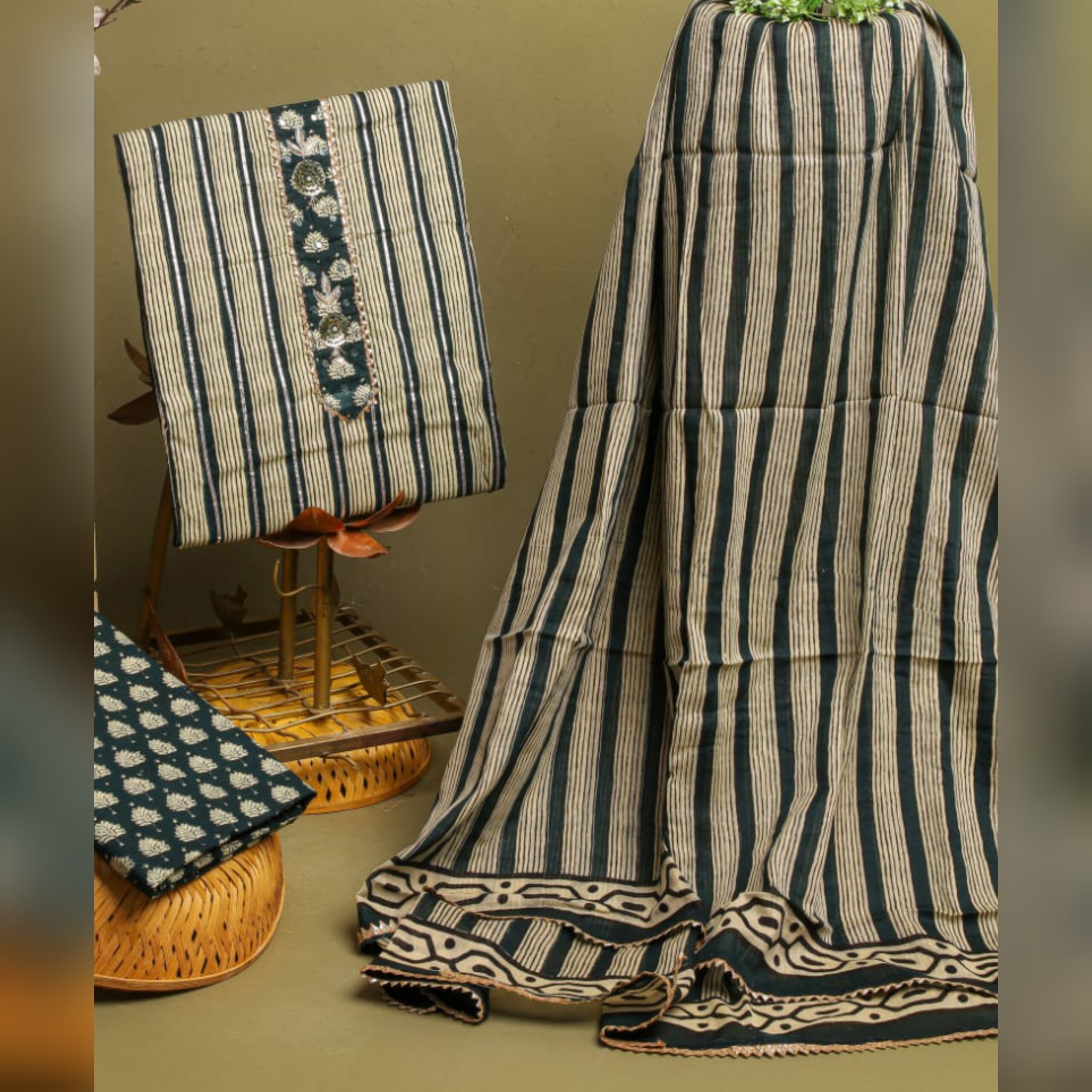 Designer Cotton block print dress material