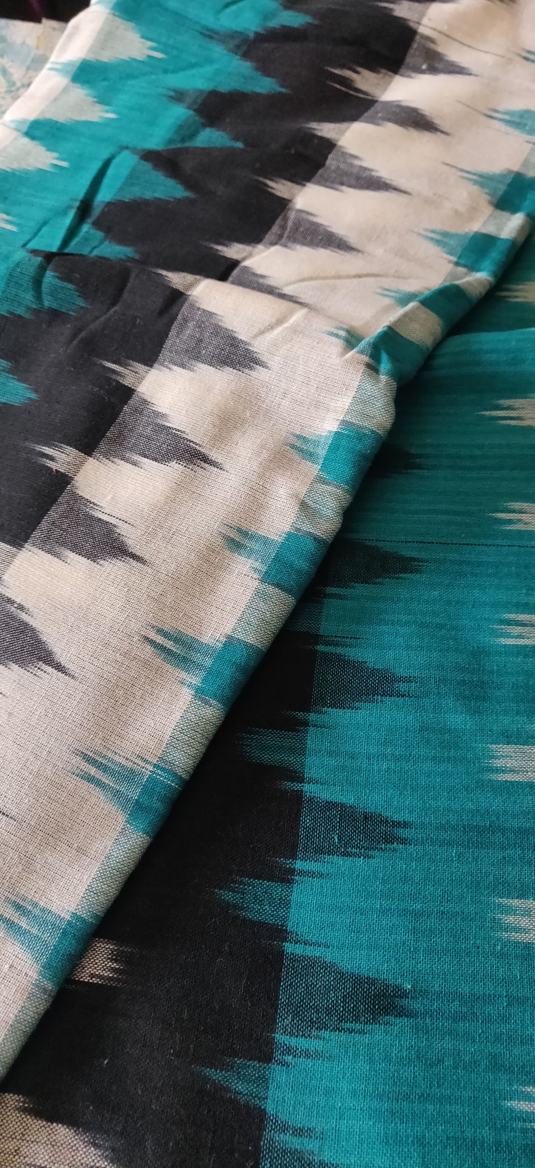 Ikkat handloom cotton fabric