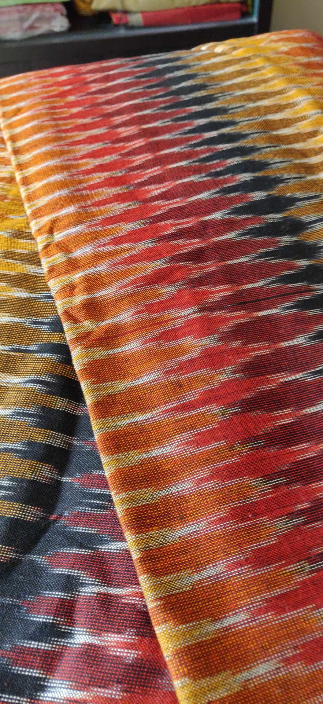 Ikkat handloom cotton fabric