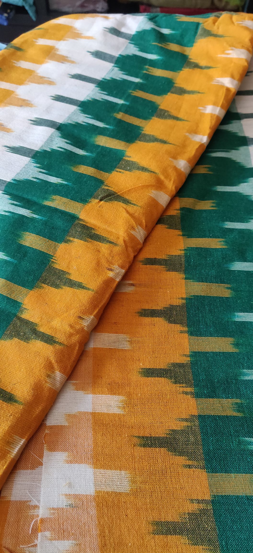 Ikkat handloom cotton fabric
