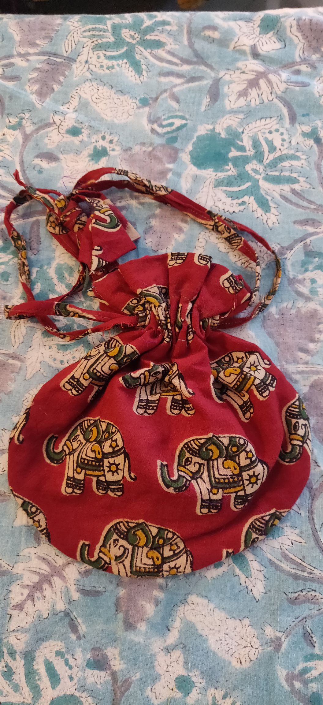 Kalamkari cotton potli bag