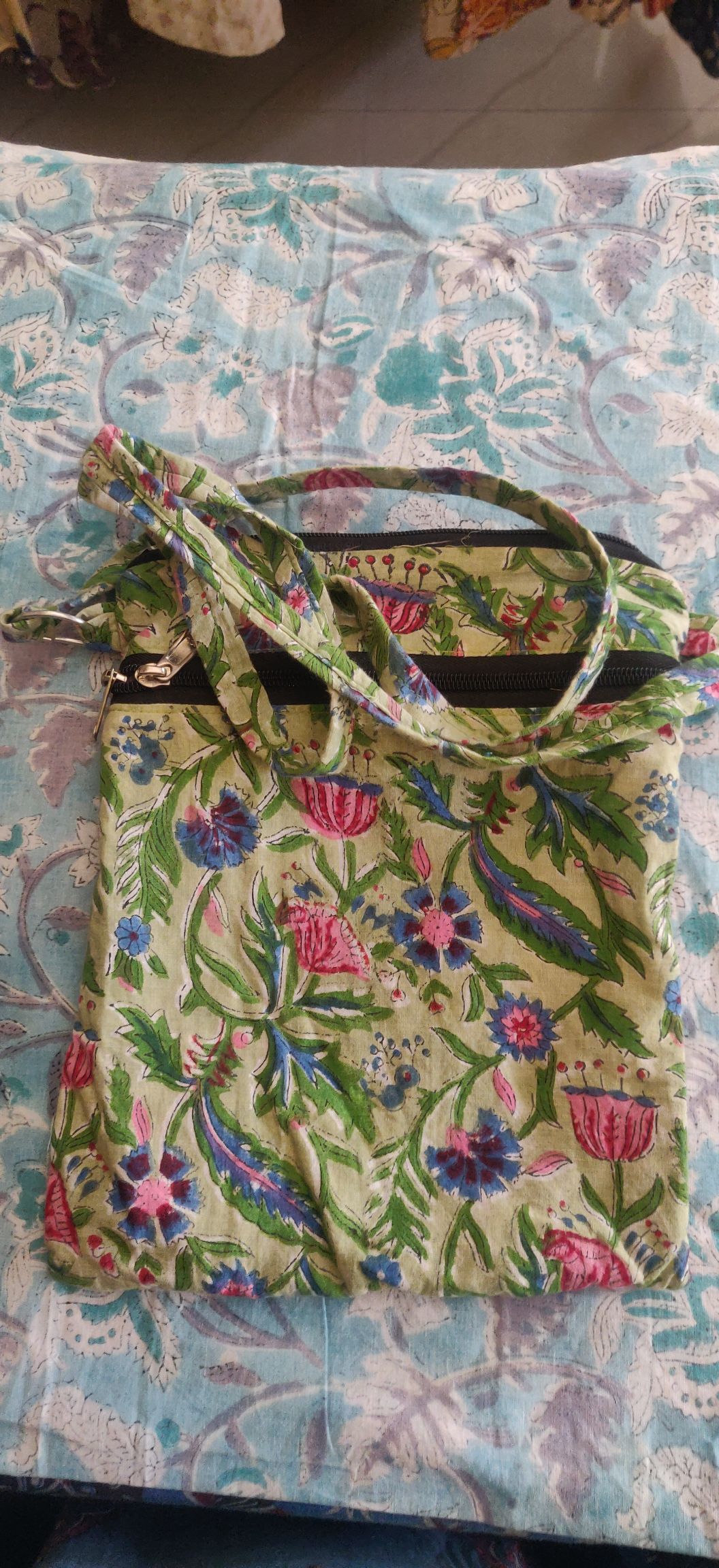 Bagru block print cotton sling bag