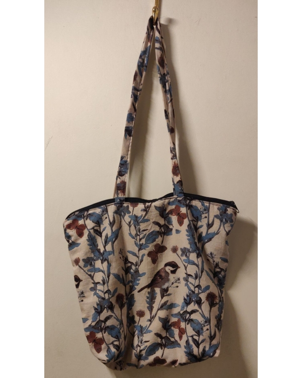 Cotton Bag with lining and zipper
