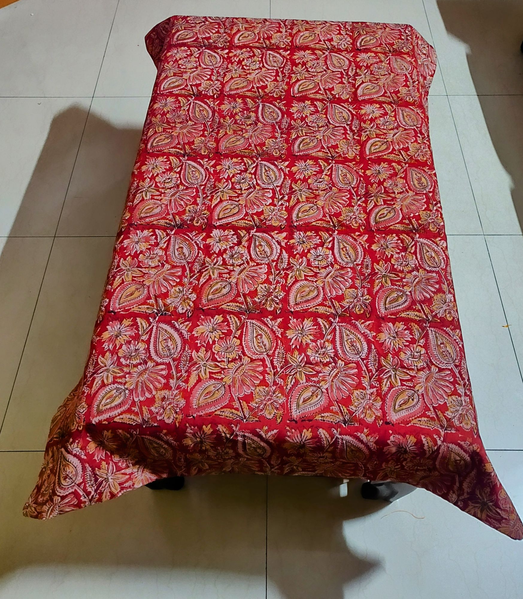 Kalamkari hand block print table cover