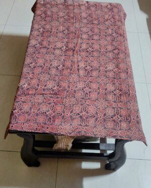 Ajrakh hand block print cotton fabric table cover