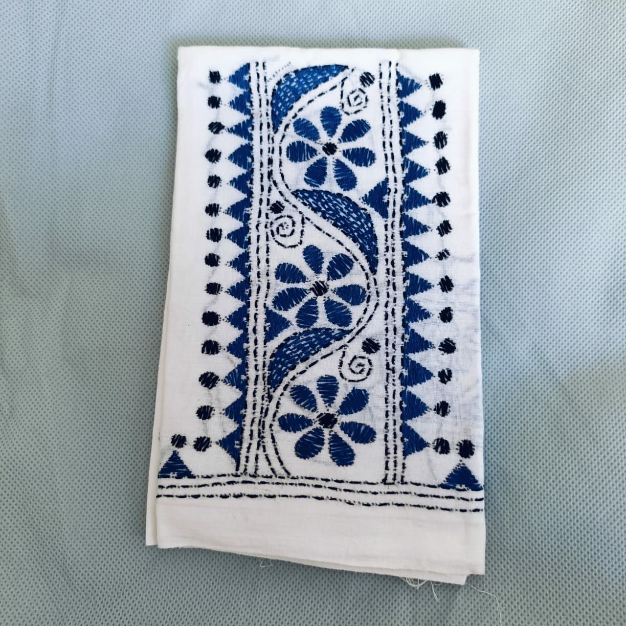 Kanta work cotton blouse fabric