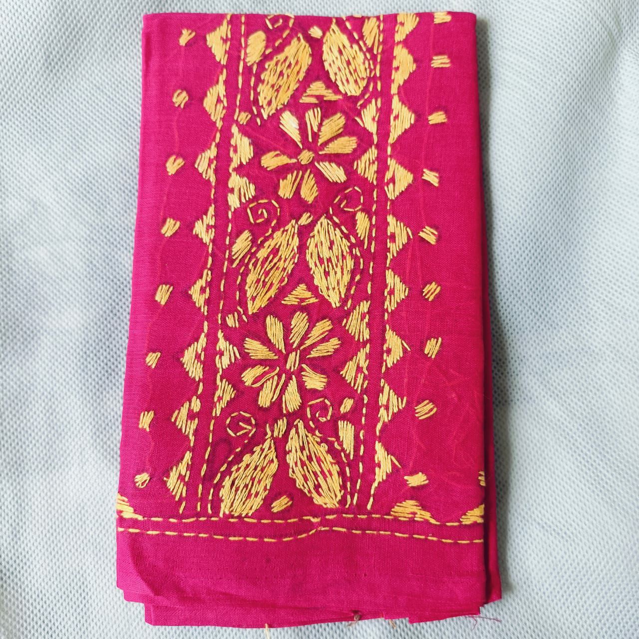 Kanta work cotton blouse piece