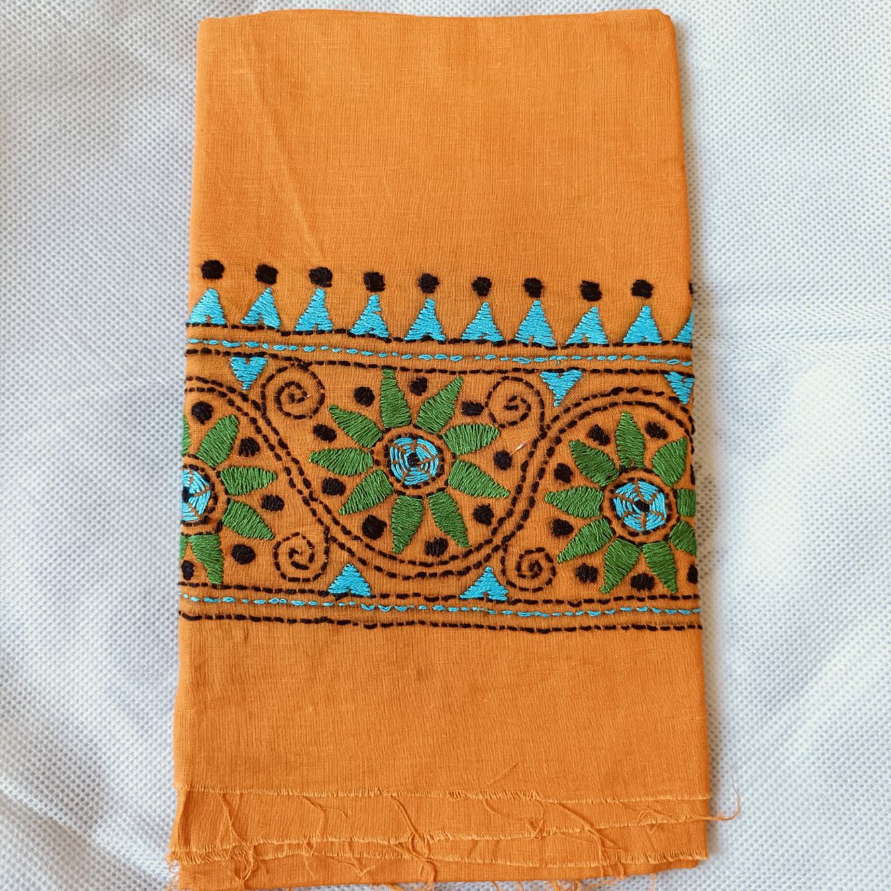 Kanta work cotton blouse fabric