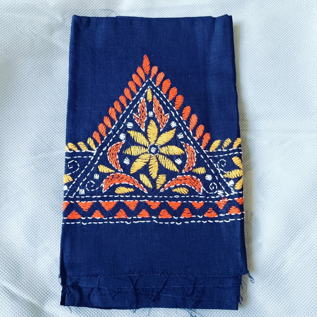 Kanta work cotton blouse piece