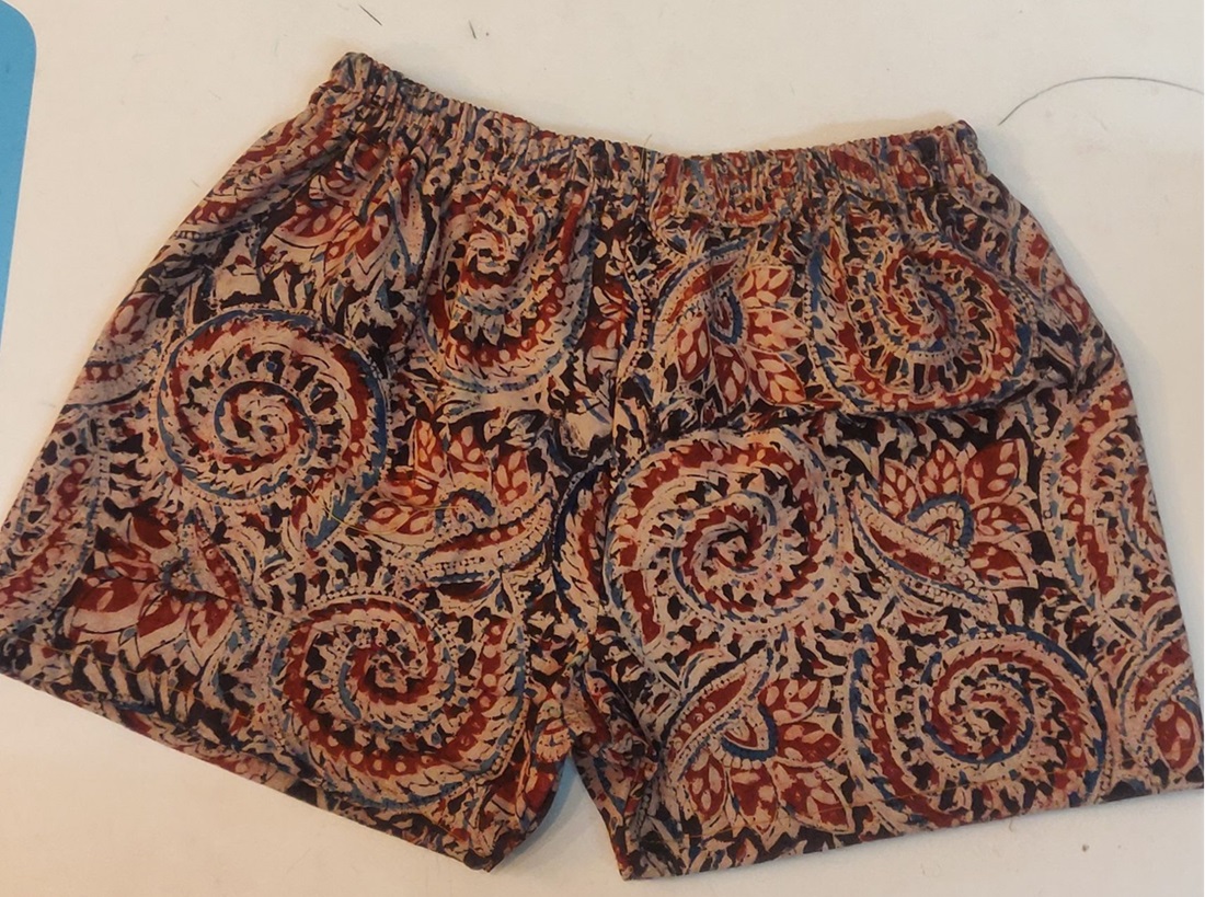 Kalamkari hand block print cotton short