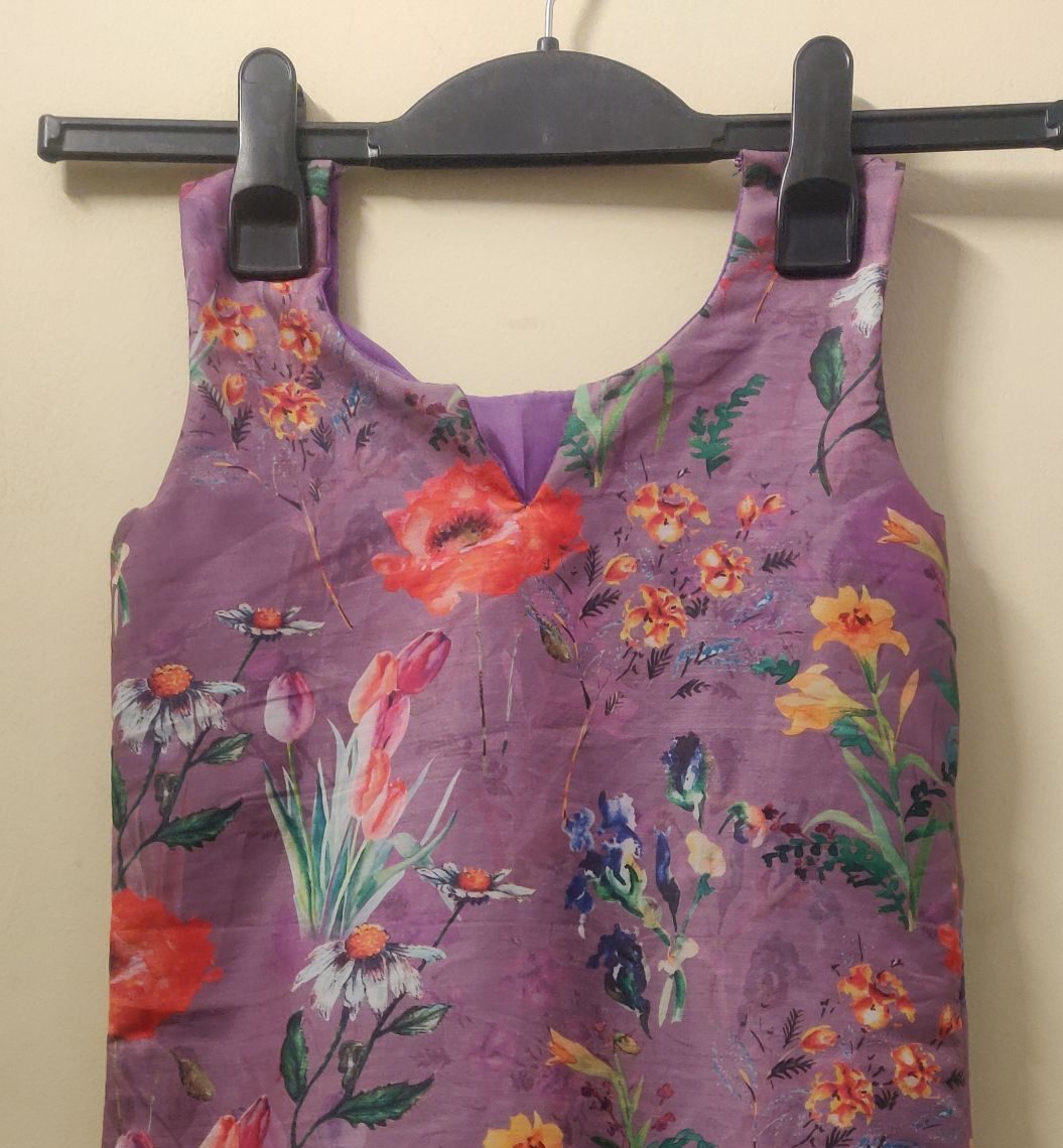 Flower printed A line frock
