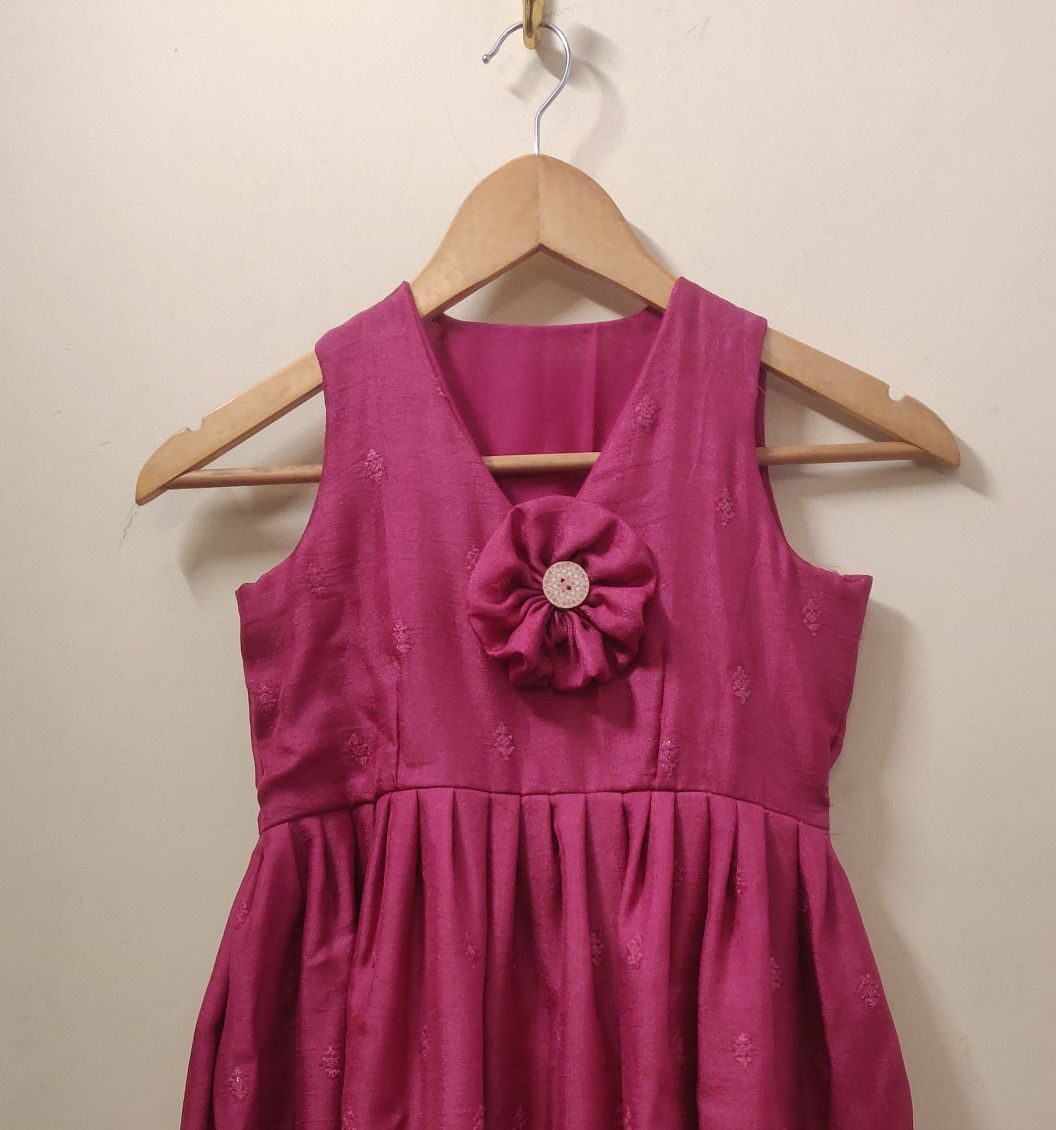 Silk net fabric frock