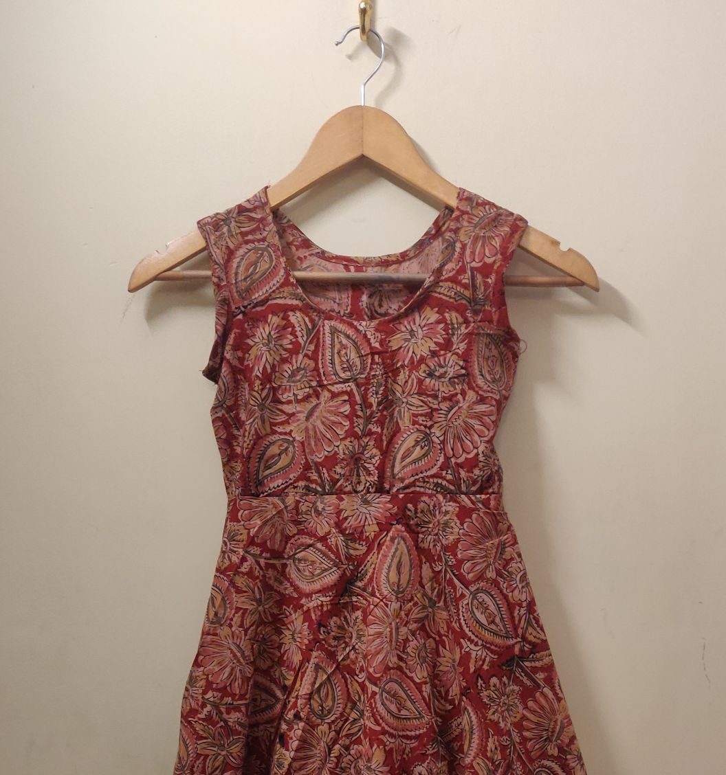Cotton Kalamkari block print dress