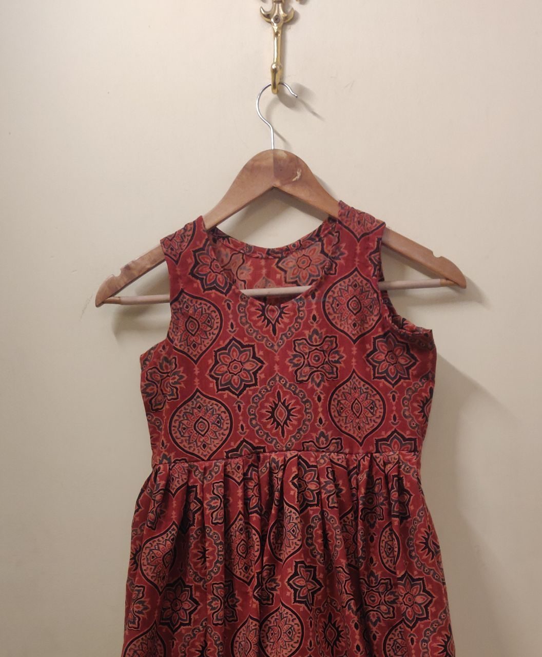Cotton Ajrakh block print dress