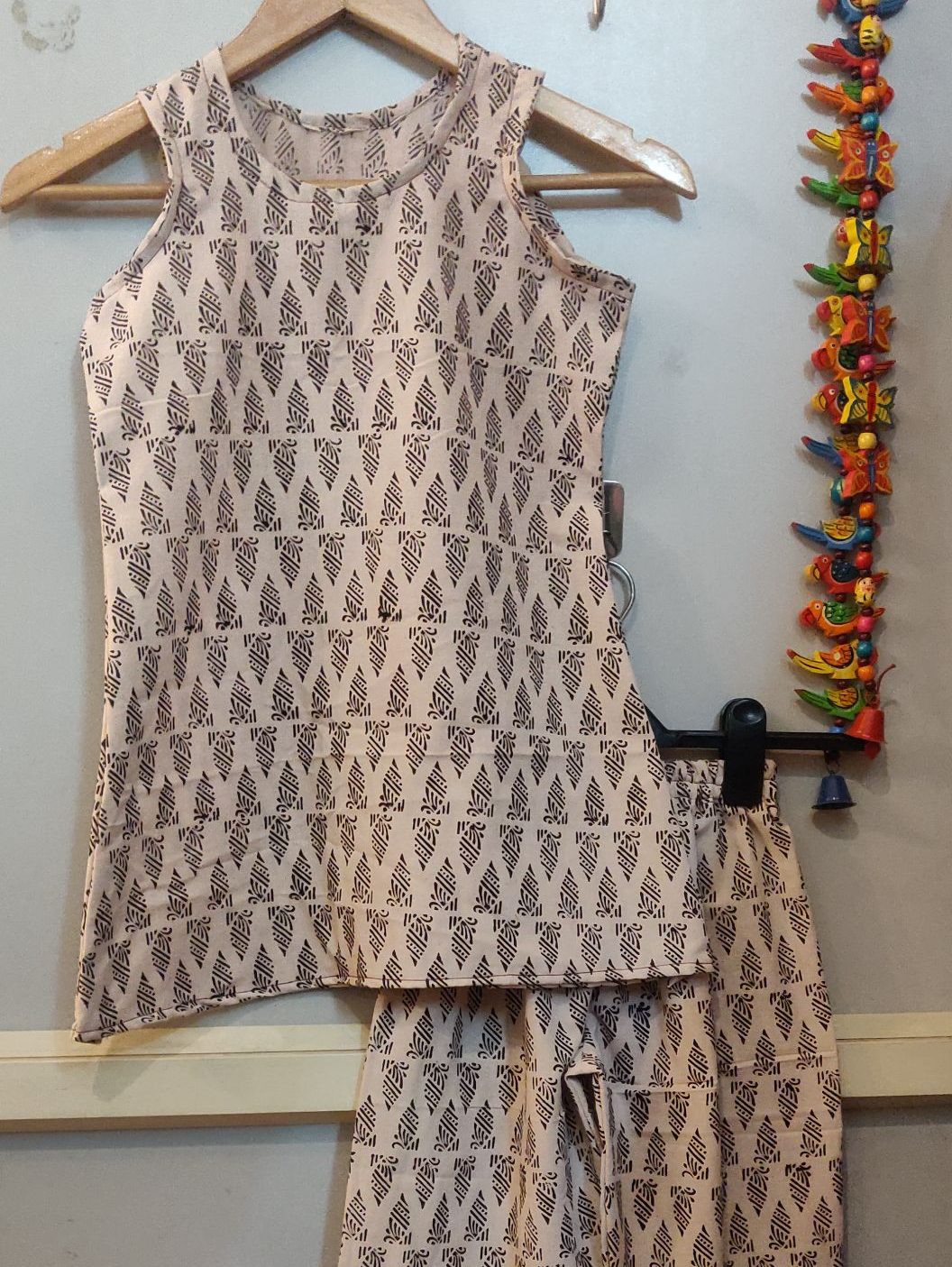 Bagh hand block print cotton top and bottom set
