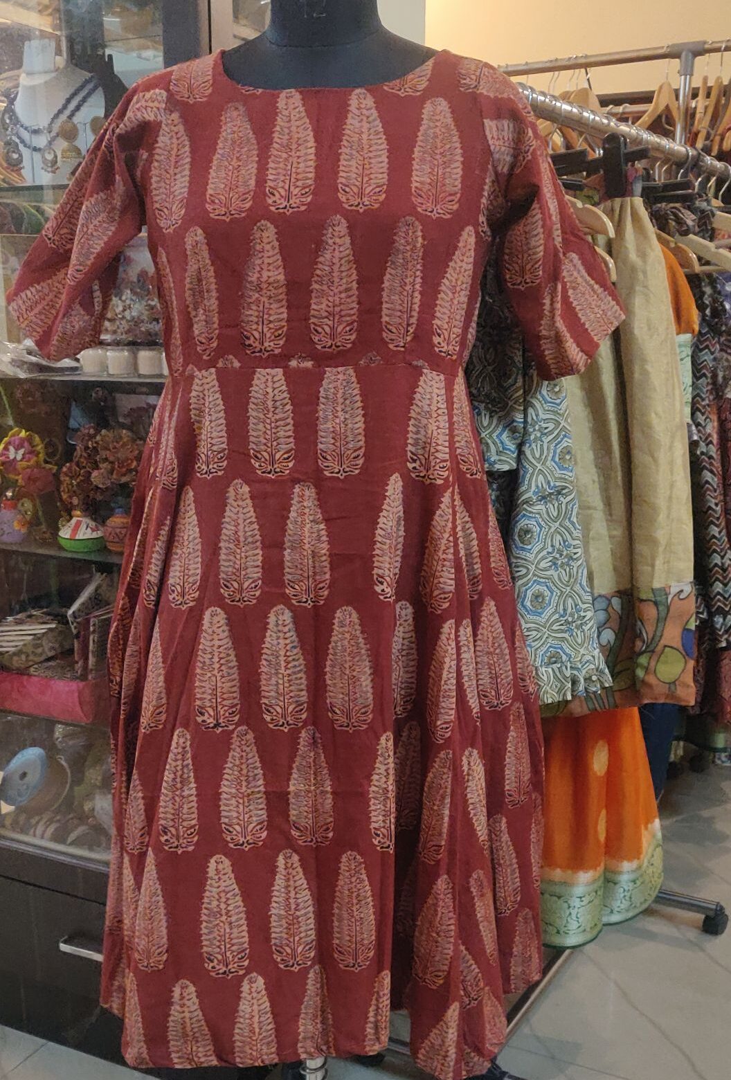 Ajrakh hand block print cotton dress