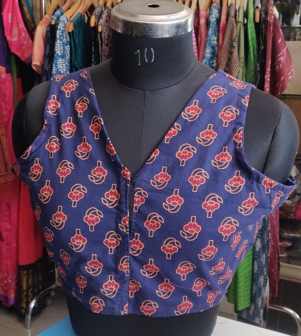 Block print cotton blouse
