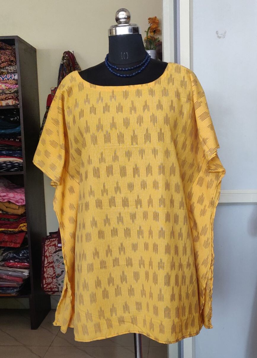 Handloom Ikkat cotton kaftan