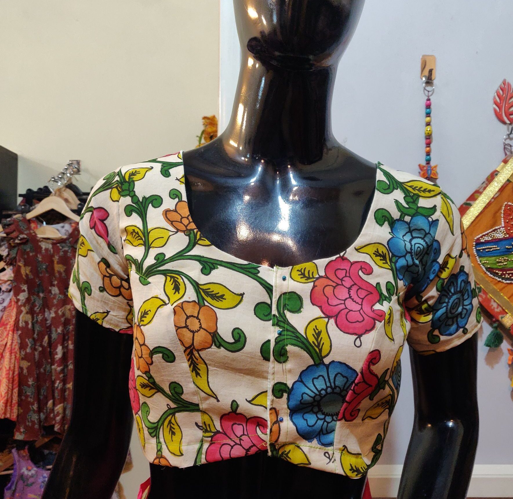 Bangalore silk pen kalamkari blouse