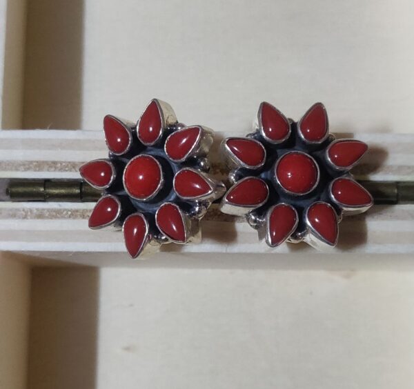 Handmade silver Coral earrings