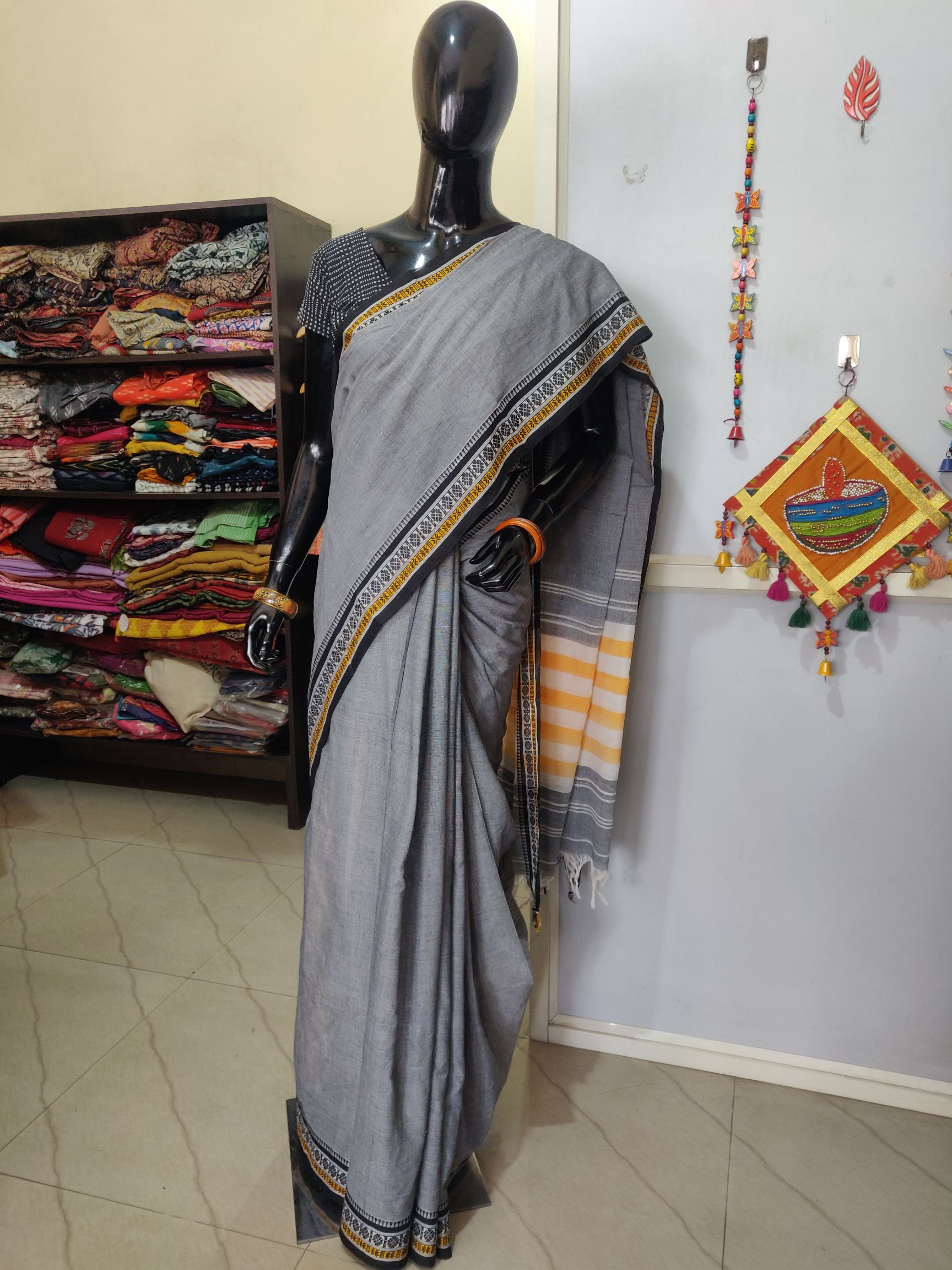 Cotton saree with optional matching blouse