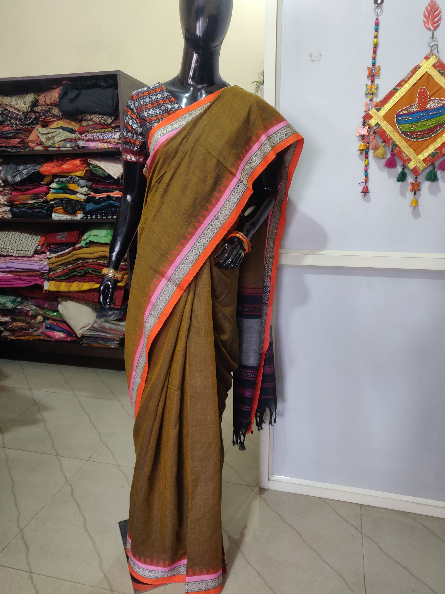 Cotton saree with optional matching blouse