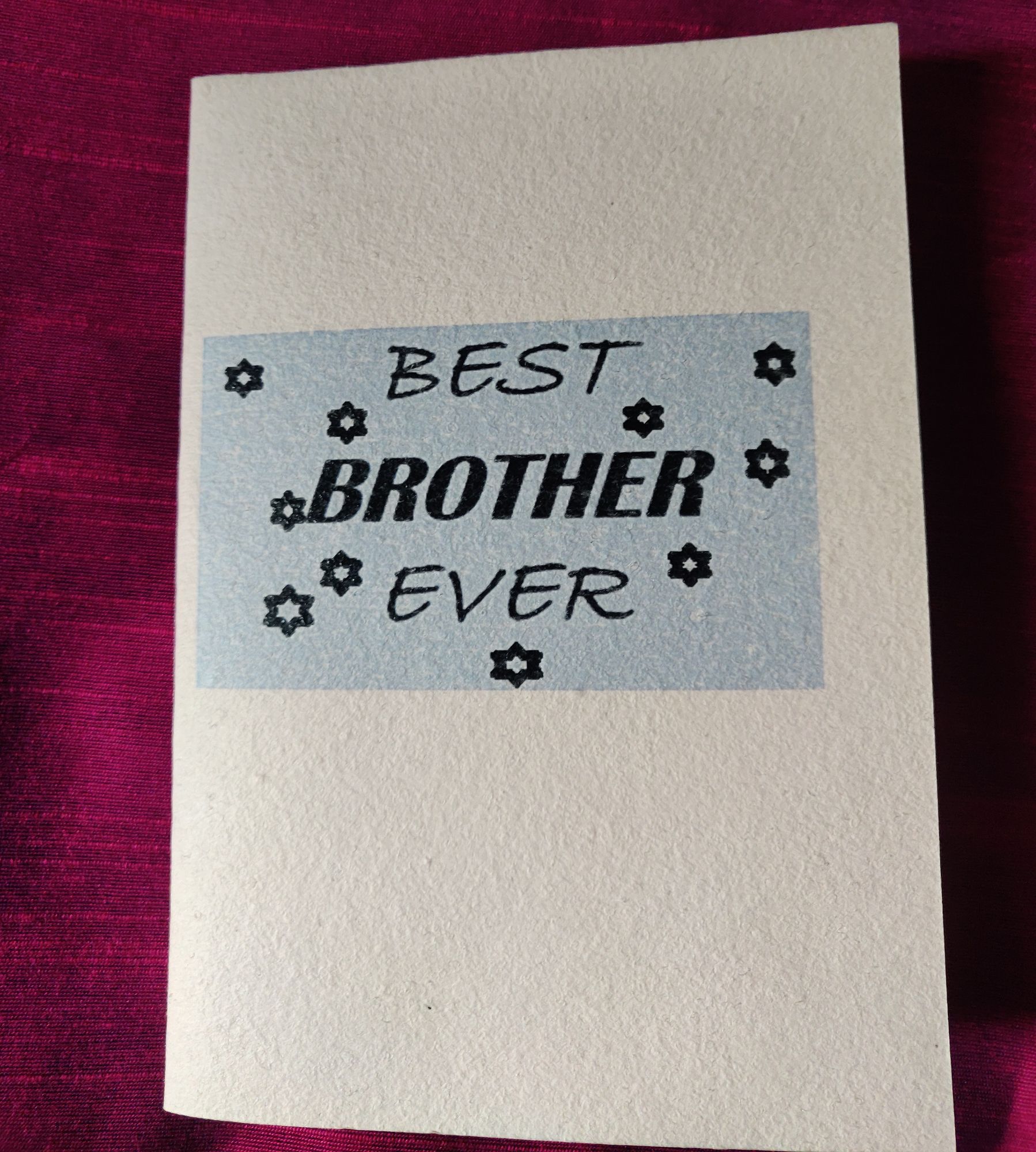 Handmade paper Best brother greeting card