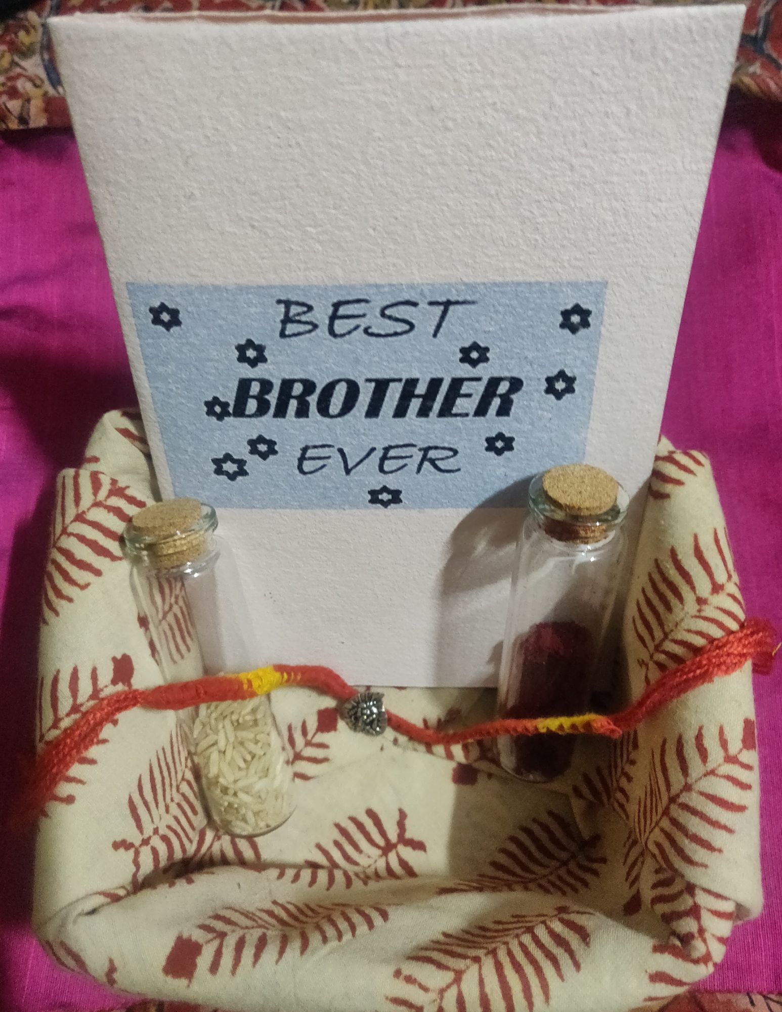Eco friendly Fancy Rakhi gift hamper with handmade gifts