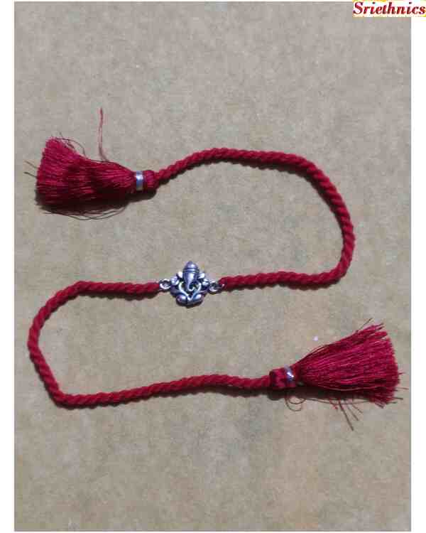 Pure silver Ganesh rakhi