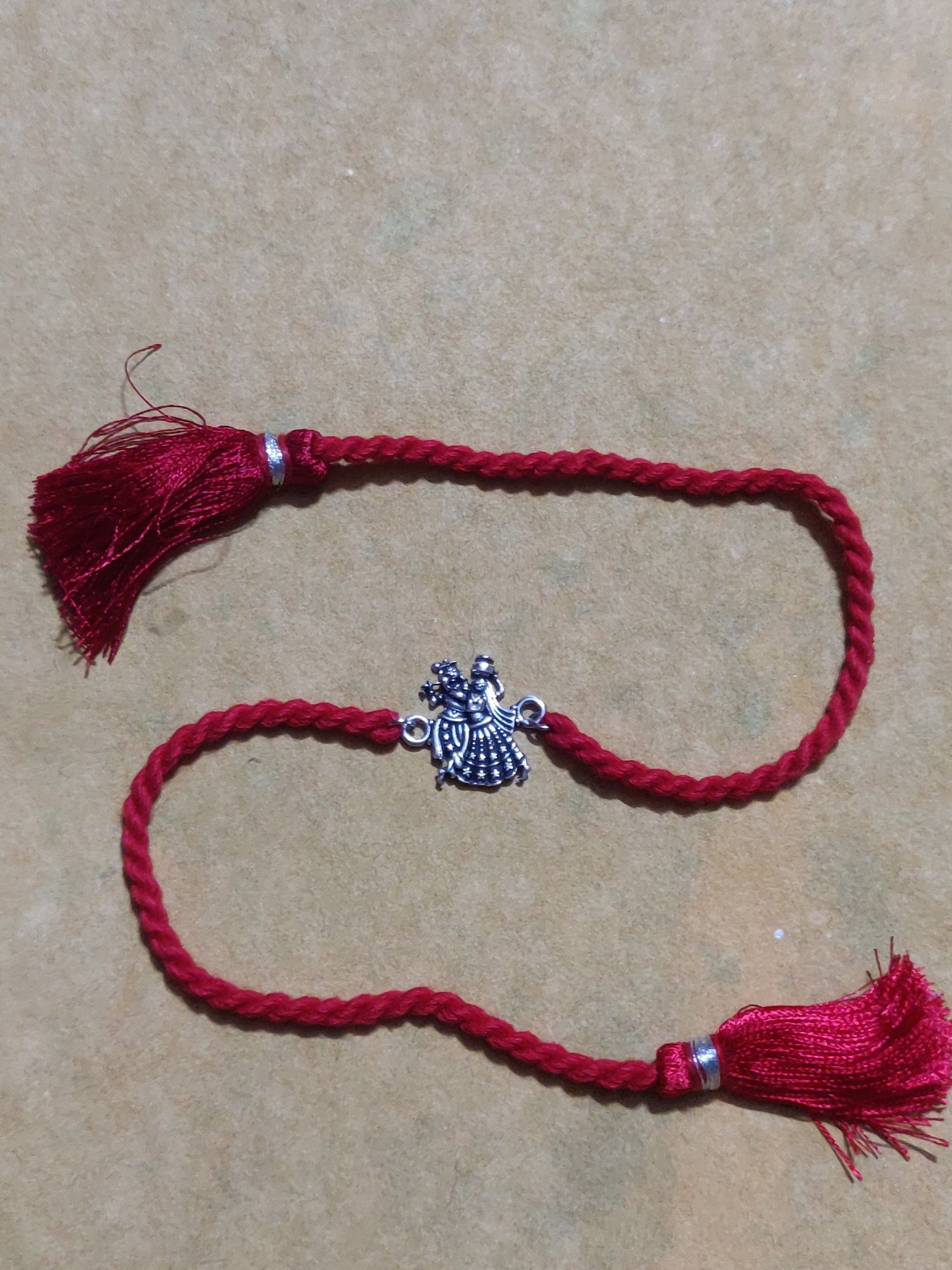 Pure silver Radhakrishna rakhi